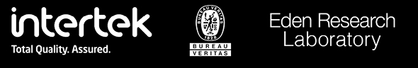 Tested by Intertek, Bureau Veritas and Eden Research Laboratory