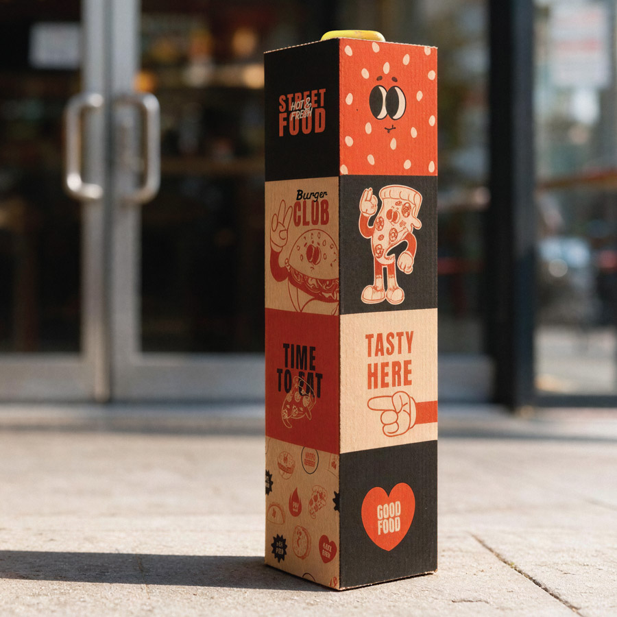 Bollard Sign - Kraft Cardboard