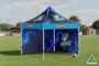 Aluminium Pop Up 3m x 3m Gazebo with 1 Full Back Wall and 1 Full Side Wall