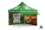Steel Pop Up 3m x 3m Gazebo with Awning, 1 Full Back Wall and 1 Full Side Wall