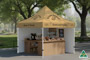 Steel Pop Up 3m x 3m Gazebo with 1 Full Back Wall and 1 Full Side Wall