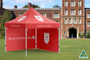 Steel Pop Up 3m x 3m Gazebo with 1 Full Back Wall and 1 Full Side Wall