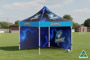 Steel Pop Up 3m x 3m Gazebo with 1 Full Back Wall and 1 Full Side Wall
