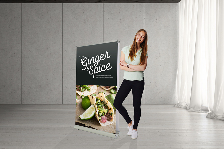 Double Sided Pull Up Banner - 850mm W x 1500mm H