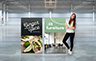 Frameless Pull Up Banners - 850mm W x 1500mm H - Silver and Black Bases