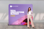 Straight Stretch Fabric Media Wall - 2400mm W x 2200mm H