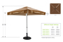 Full Colour Printed Market Umbrella Frame Measurement Guide