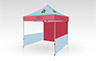 Pop Up Gazebo with Printed Canopy, Full Back and Half side walls (2m x 2m)