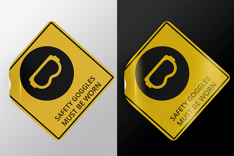Engineer Grade Yellow Reflective Material On Custom Stickers