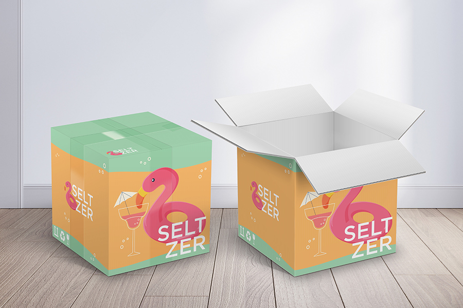 Custom Printed Mailer Box - White Clay Coat - 305mm W x 305mm D x 305mm H
