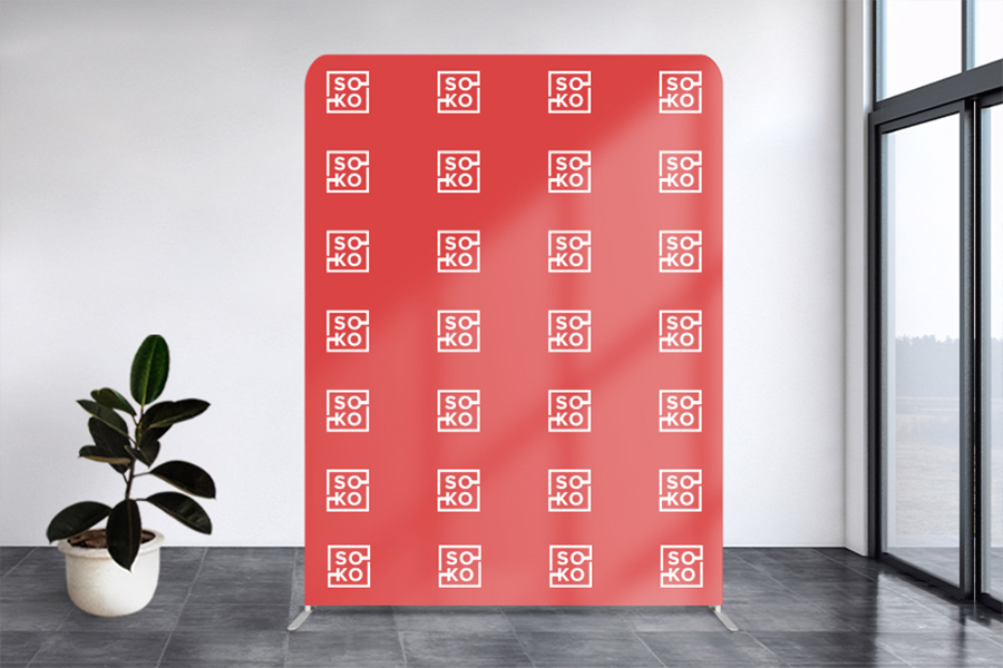 Straight Stretch Fabric Media Wall - 1500mm W x 2200mm H