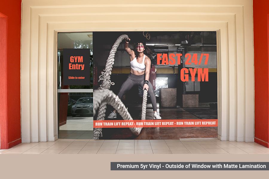 Premium Window Graphics for Gym