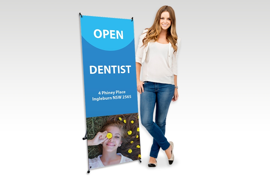 X Banner Stand with Full Colour Print for Open Signage 