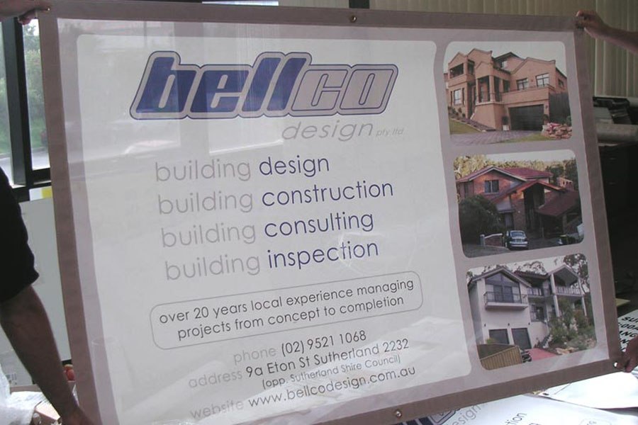 Mesh Banner with Digital Print finished with Welded Edges & Eyelets