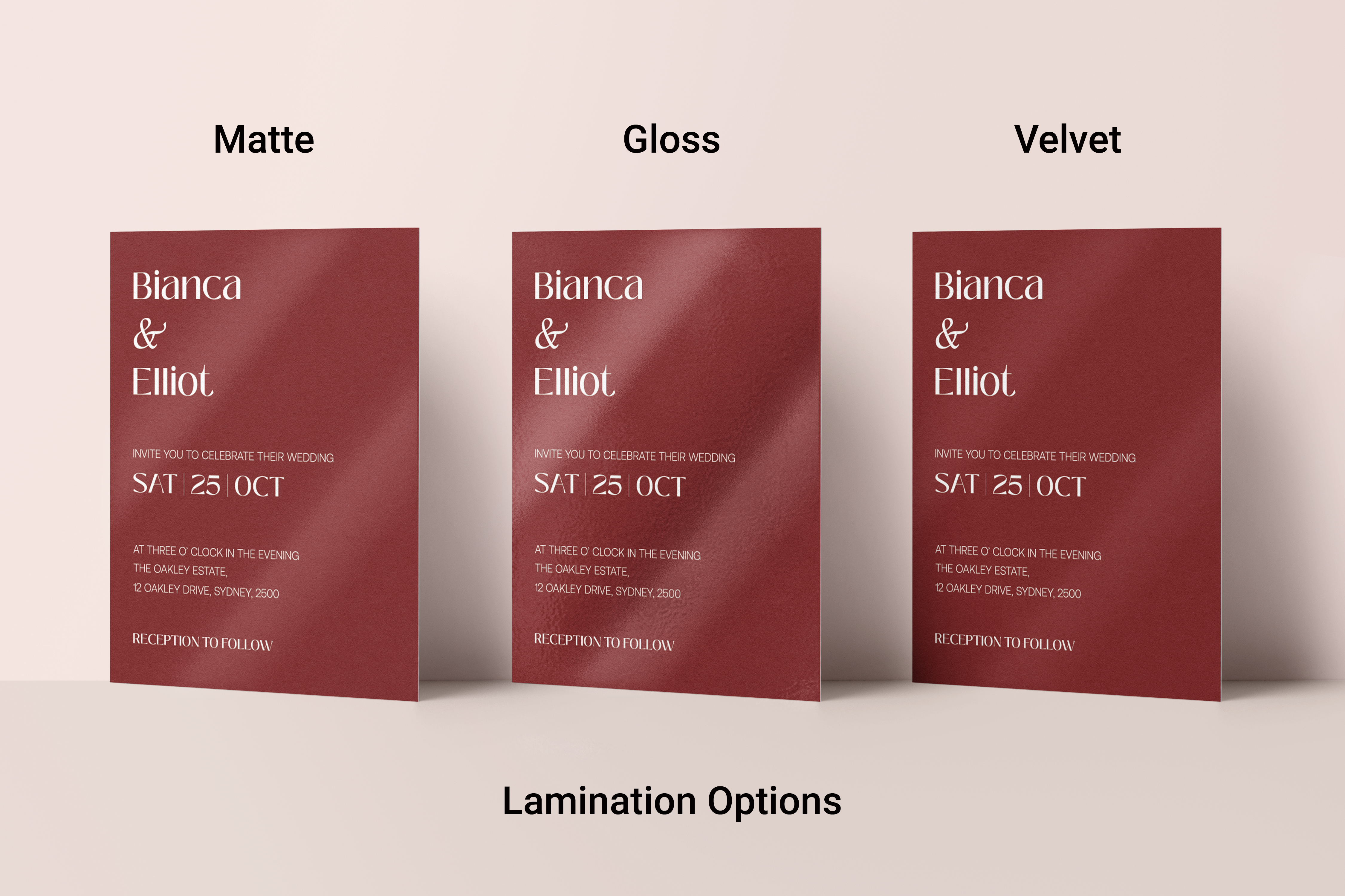 Range of Lamination Options