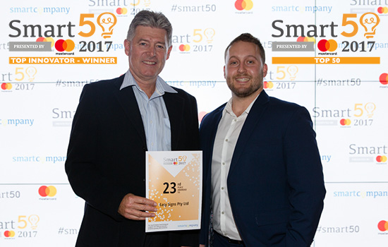 Easy Signs wins the SmartCompany Top Innovator Award & Named 23rd Fastest Growing SME in Australia!